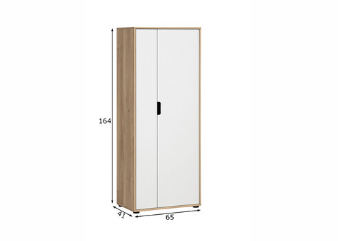 Kontorikapp EMMIK tamm / mattvalge, 65x41xH164 cm