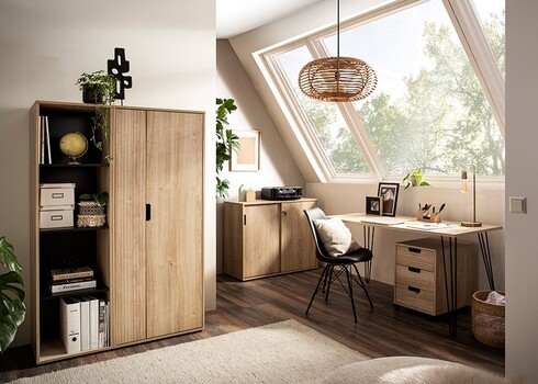 Kontorikapp EMMIK tamm, 100x41xH84 cm