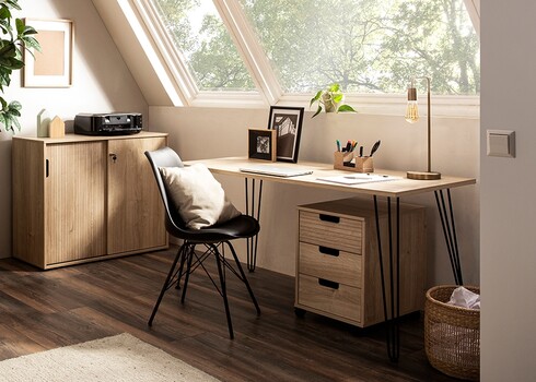 Kontorikapp EMMIK tamm, 100x41xH84 cm