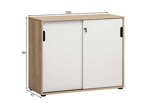 Kontorikapp EMMIK tamm / mattvalge, 100x41xH84 cm