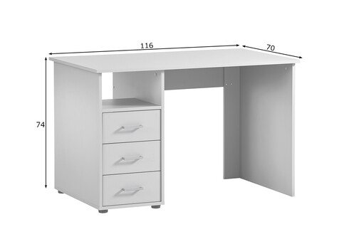 Kirjutuslaud NIELS valge, 116x70xH74 cm