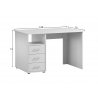 Kirjutuslaud NIELS valge, 116x70xH74 cm
