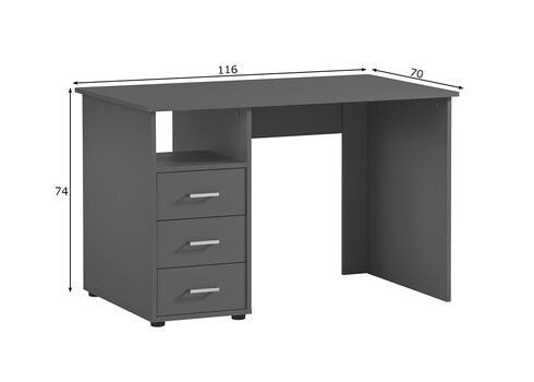Kirjutuslaud NIELS antratsiit, 116x70xH74 cm