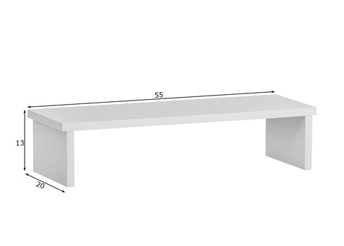 Riiul kirjutuslauale NIELS valge, 55x20xH13 cm