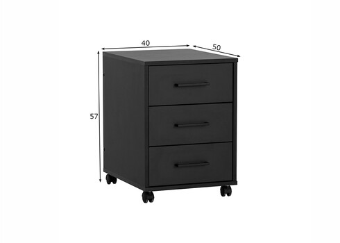 Sahtliboks RUBY mattmust, 40x50xH57 cm