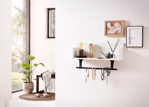 Riiul ELLA mattvalge, 60x13,5xH32 cm