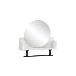 Riiul peegliga ELLA mattvalge, 60x13,5xH59 cm