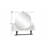 Riiul peegliga ELLA mattvalge, 60x13,5xH59 cm