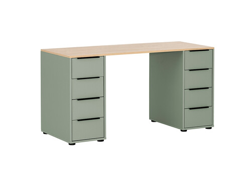 Kirjutuslaud ELMA roheline / tamm, 140x55,5xH73 cm