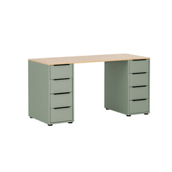 Kirjutuslaud ELMA roheline / tamm, 140x55,5xH73 cm