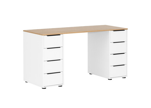 Kirjutuslaud ELMA mattvalge / tamm, 140x55,5xH73 cm