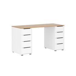 Kirjutuslaud ELMA mattvalge / tamm, 140x55,5xH73 cm