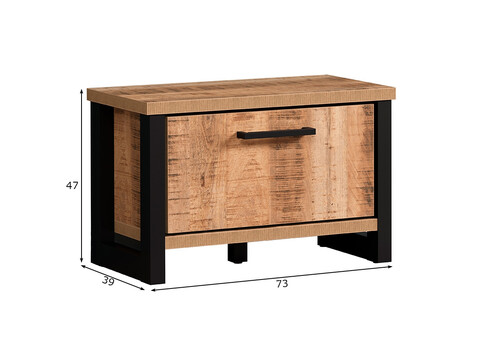 Esikupink ENNA mango / must, 73x39xH47 cm