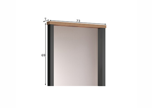 Seinapeegel ENNA mango / must, 73x7xH69 cm