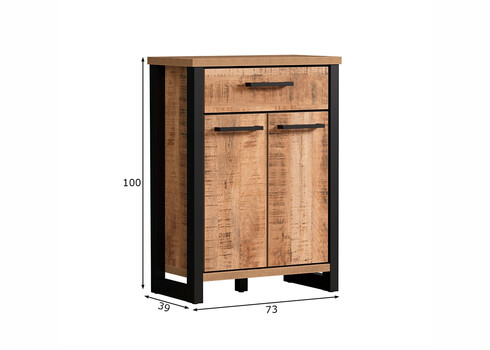 Kummut ENNA mango / must, 73x39xH100 cm