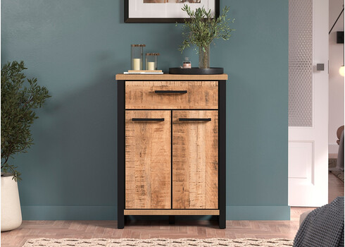 Kummut ENNA mango / must, 73x39xH100 cm