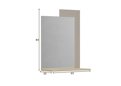 Seinapeegel LUCREZIA hall / tamm, 65x26xH84 cm
