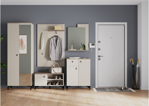 Seinapeegel LUCREZIA hall / tamm, 65x26xH84 cm