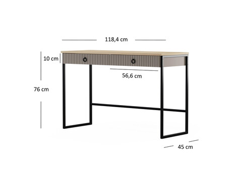Tualettlaud LUCREZIA hall / tamm, 70x41xH199 cm