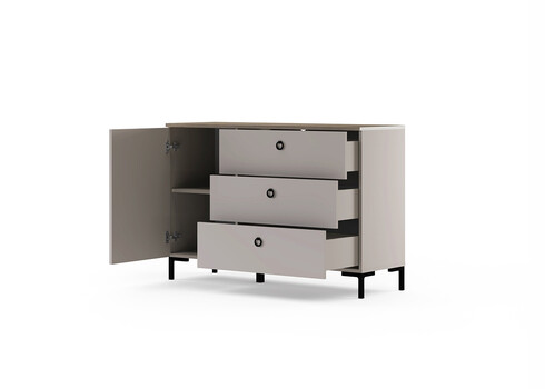 Kummut LUCREZIA hall / tamm, 120x41xH81 cm