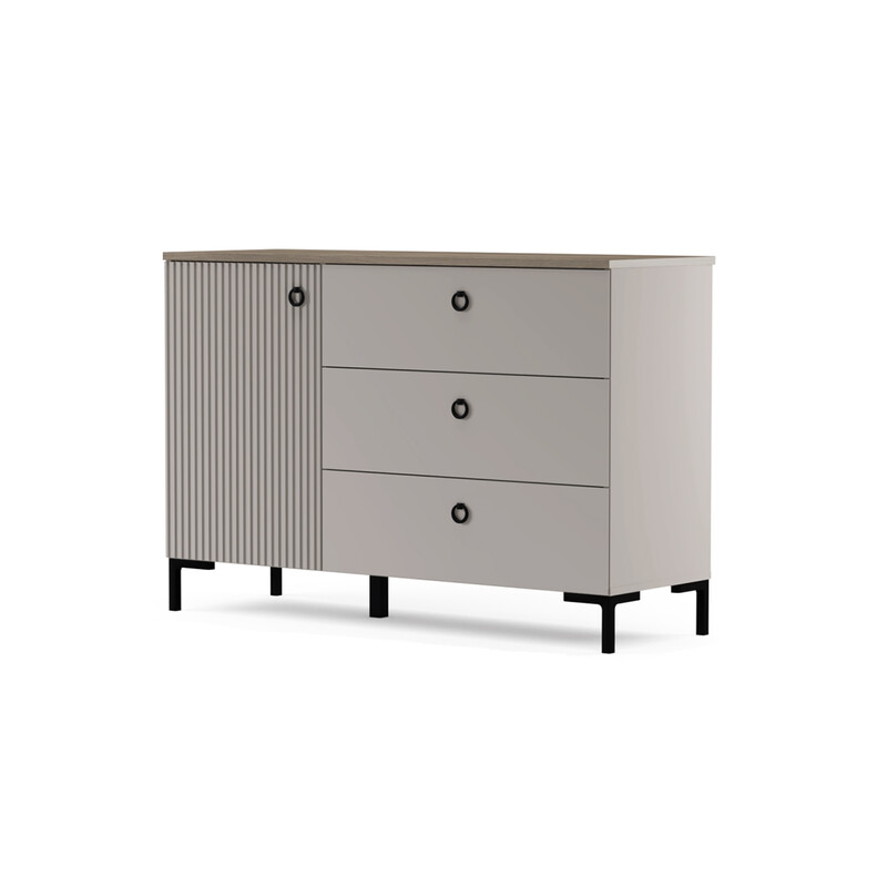 Kummut LUCREZIA hall / tamm, 120x41xH81 cm