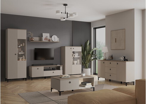 Kummut LUCREZIA hall / tamm, 150x41xH81 cm