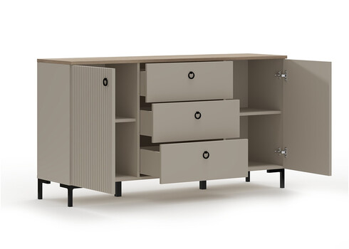 Kummut LUCREZIA hall / tamm, 150x41xH81 cm