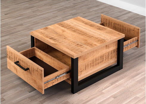 Diivanilaud ENNA mango / must, 80x80xH45 cm