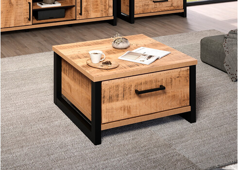 Diivanilaud ENNA mango / must, 80x80xH45 cm