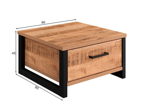 Diivanilaud ENNA mango / must, 80x80xH45 cm