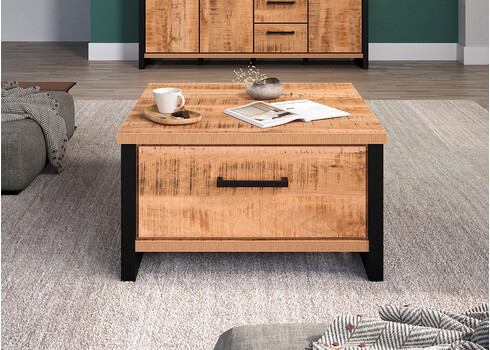 Diivanilaud ENNA mango / must, 80x80xH45 cm