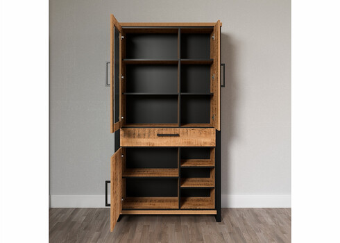 Vitriinkapp ENNA mango / must, 106x45xH195 cm