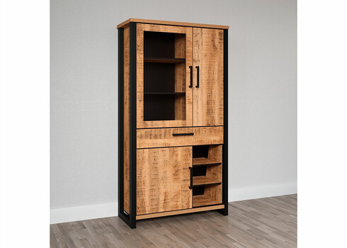 Vitriinkapp ENNA mango / must, 106x45xH195 cm