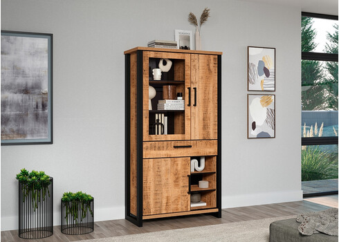 Vitriinkapp ENNA mango / must, 106x45xH195 cm