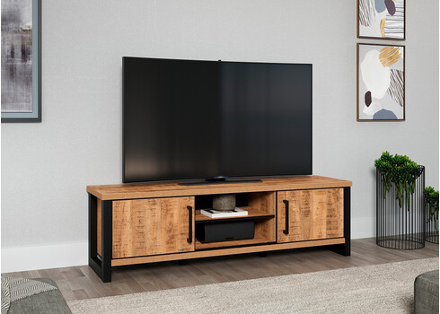 Tv-alus ENNA mango / must, 166x45xH50 cm