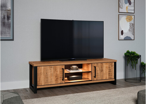 Tv-alus ENNA mango / must, 166x45xH50 cm