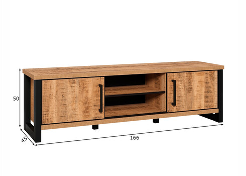 Tv-alus ENNA mango / must, 166x45xH50 cm