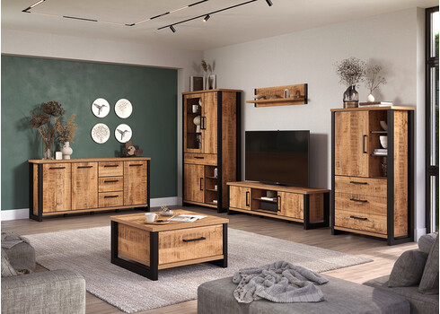 Tv-alus ENNA mango / must, 166x45xH50 cm