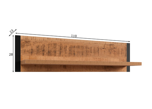 Seinariiul ENNA mango / must, 106x45xH195 cm