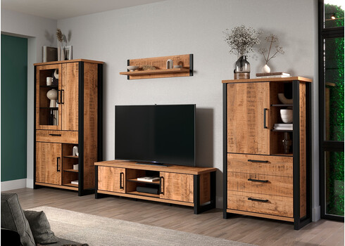 Seinariiul ENNA mango / must, 106x45xH195 cm