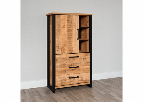 Kapp ENNA mango / must, 87x45xH155 cm