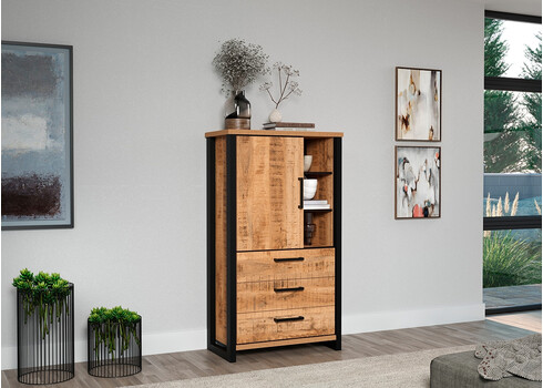 Kapp ENNA mango / must, 87x45xH155 cm