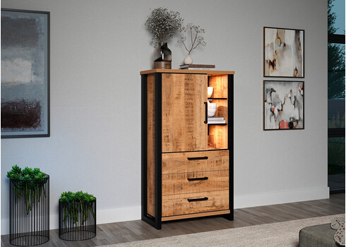 Kapp ENNA mango / must, 87x45xH155 cm