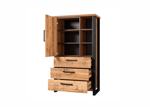 Kapp ENNA mango / must, 87x45xH155 cm