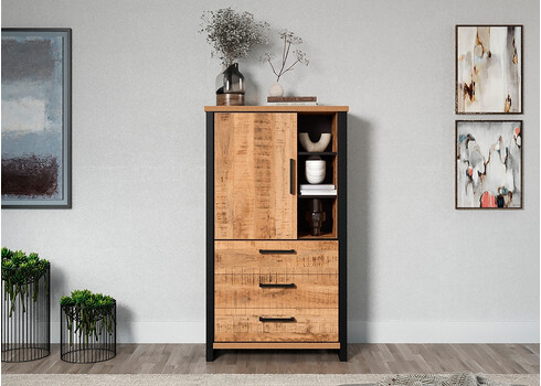 Kapp ENNA mango / must, 87x45xH155 cm