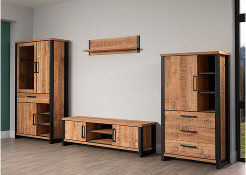 Kapp ENNA mango / must, 87x45xH155 cm