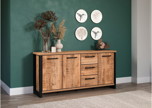 Kummut ENNA mango / must, 214x45xH86 cm