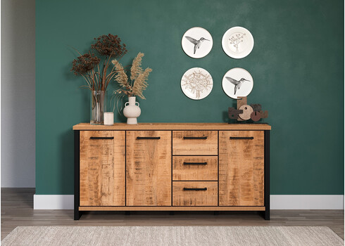 Kummut ENNA mango / must, 214x45xH86 cm