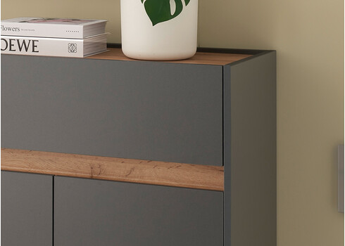 Jalatsikapp CITY antratsiit / tamm, 85x35xH122 cm