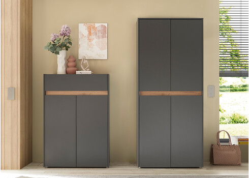 Jalatsikapp CITY antratsiit / tamm, 85x35xH122 cm